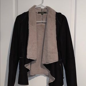Suede jacket with furry inside. NEVER WORN